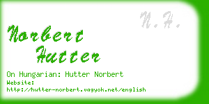 norbert hutter business card